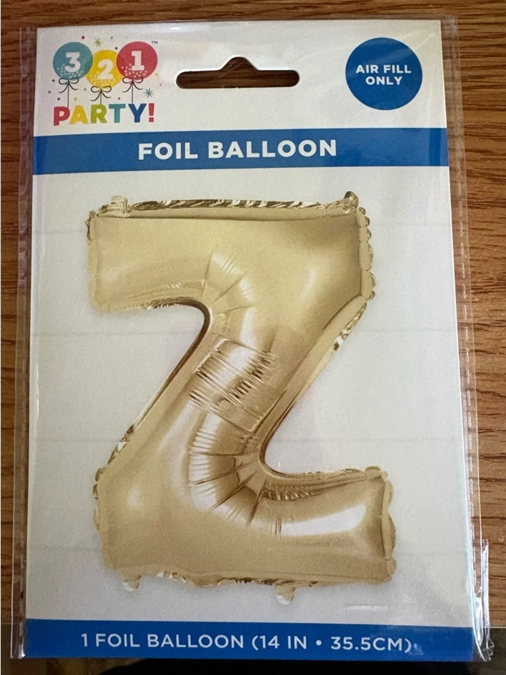 Gold Foil Balloon Letter Z
